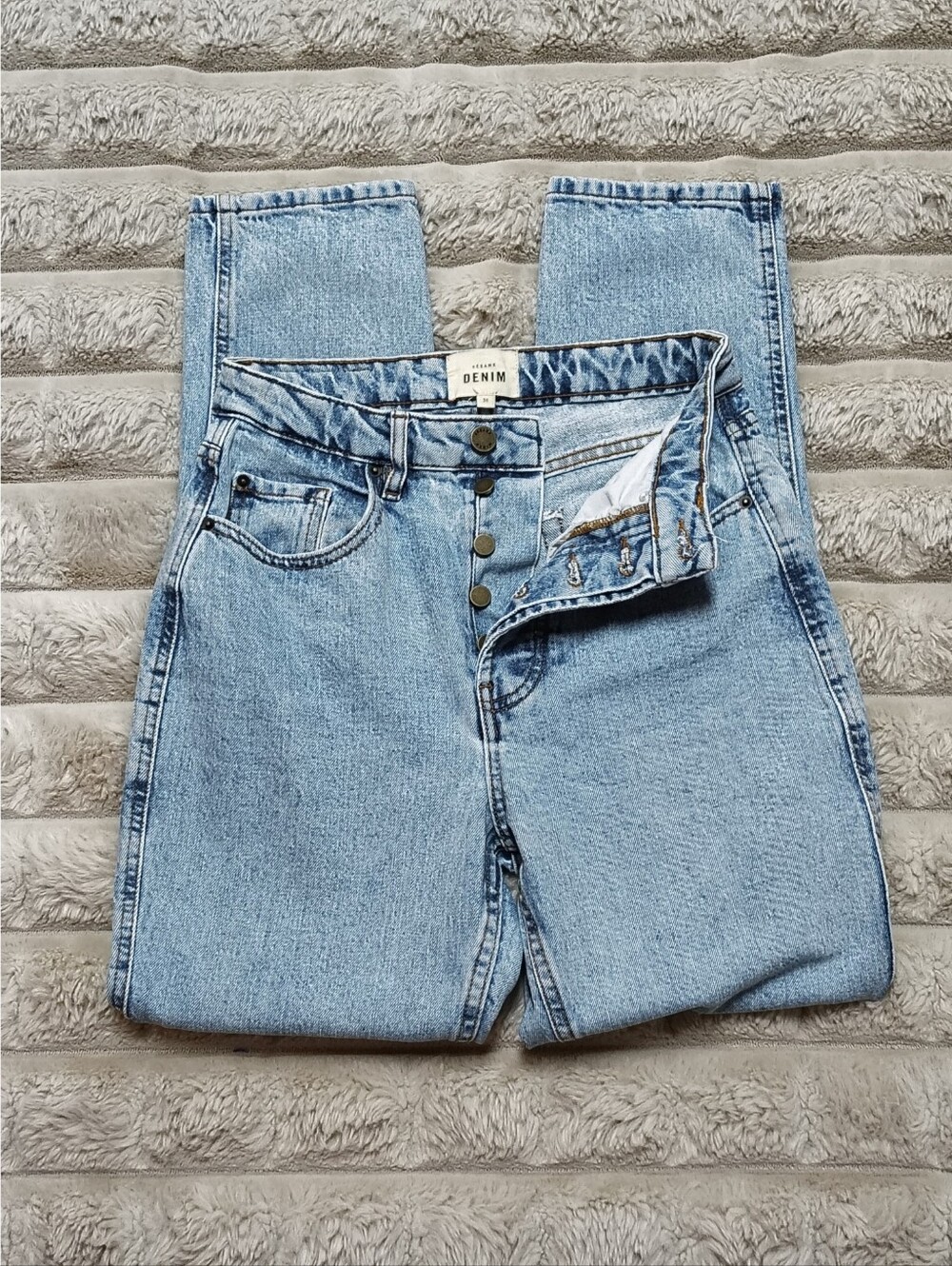 Sezane Brut Sexy "Washed" Women's 36 (25" Waist) Light Wash Minimalist French - Picture 11 of 14